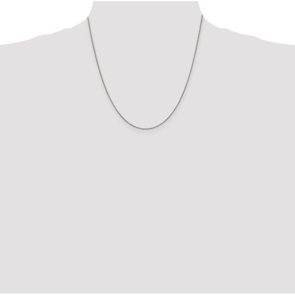 0.9mm, Sterling Silver, Solid Box Chain Necklace, 20 Inch - Picture 2 of 8
